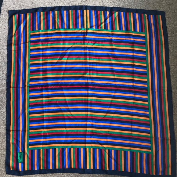 Yves Saint Laurent Accessories - YSL striped silk scarf